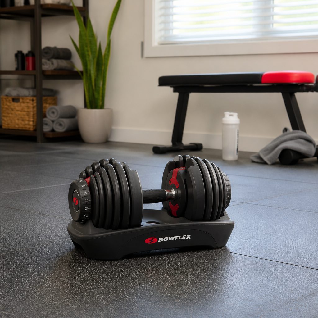 A level, uncluttered training area gives adjustable dumbbells the stable cradle alignment they need and gives you a safer place to return them after each set.