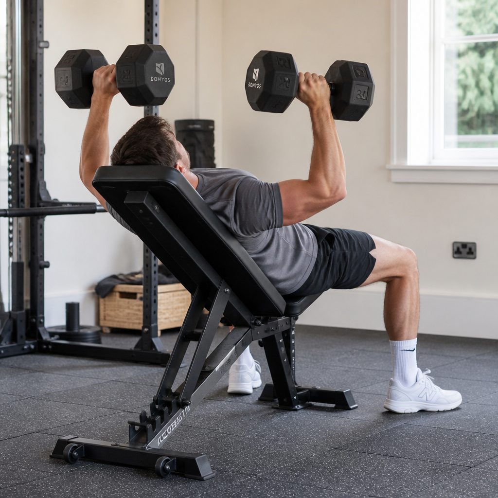 A sturdier adjustable bench brings useful confidence to flat presses, incline presses, chest-supported rows and Bulgarian split squats.