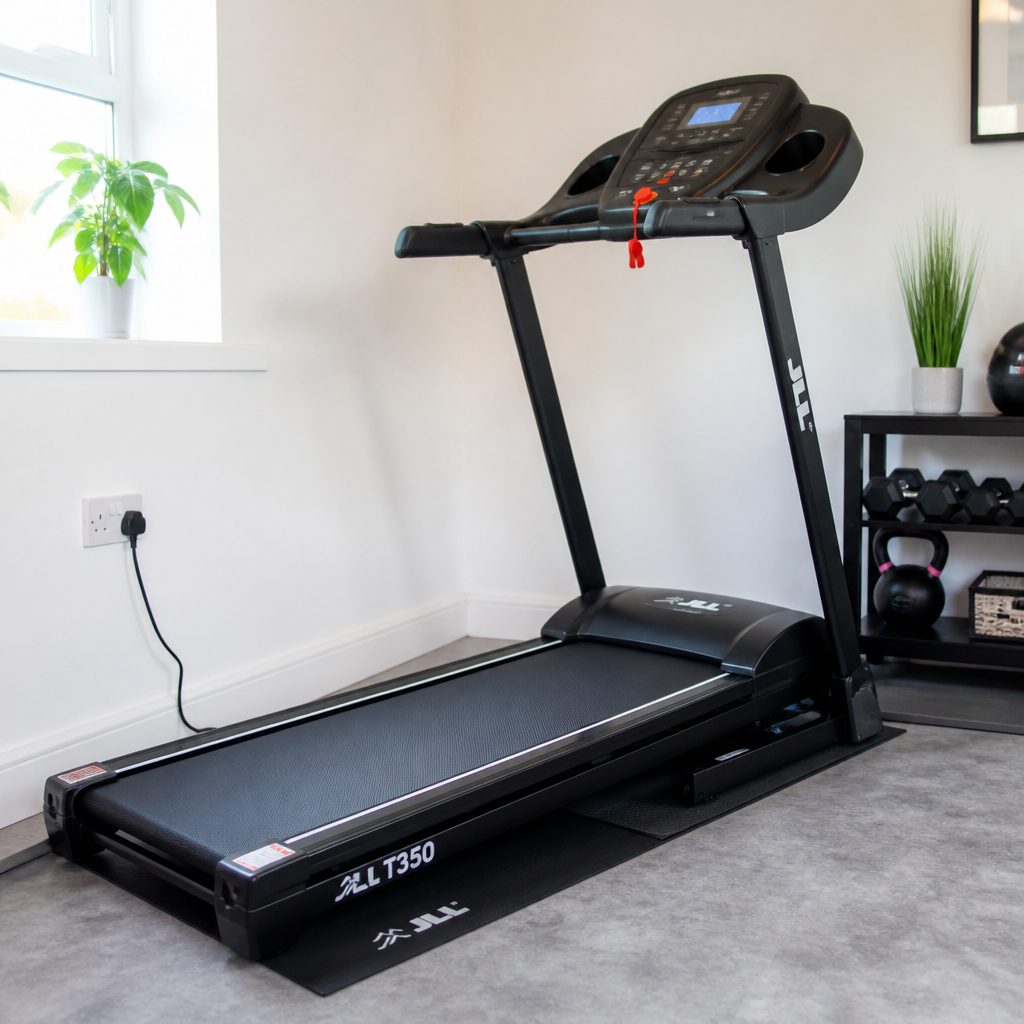 The JLL T350 was built for more conventional treadmill training, with a faster top speed and extensive incline adjustment in a folding format.
