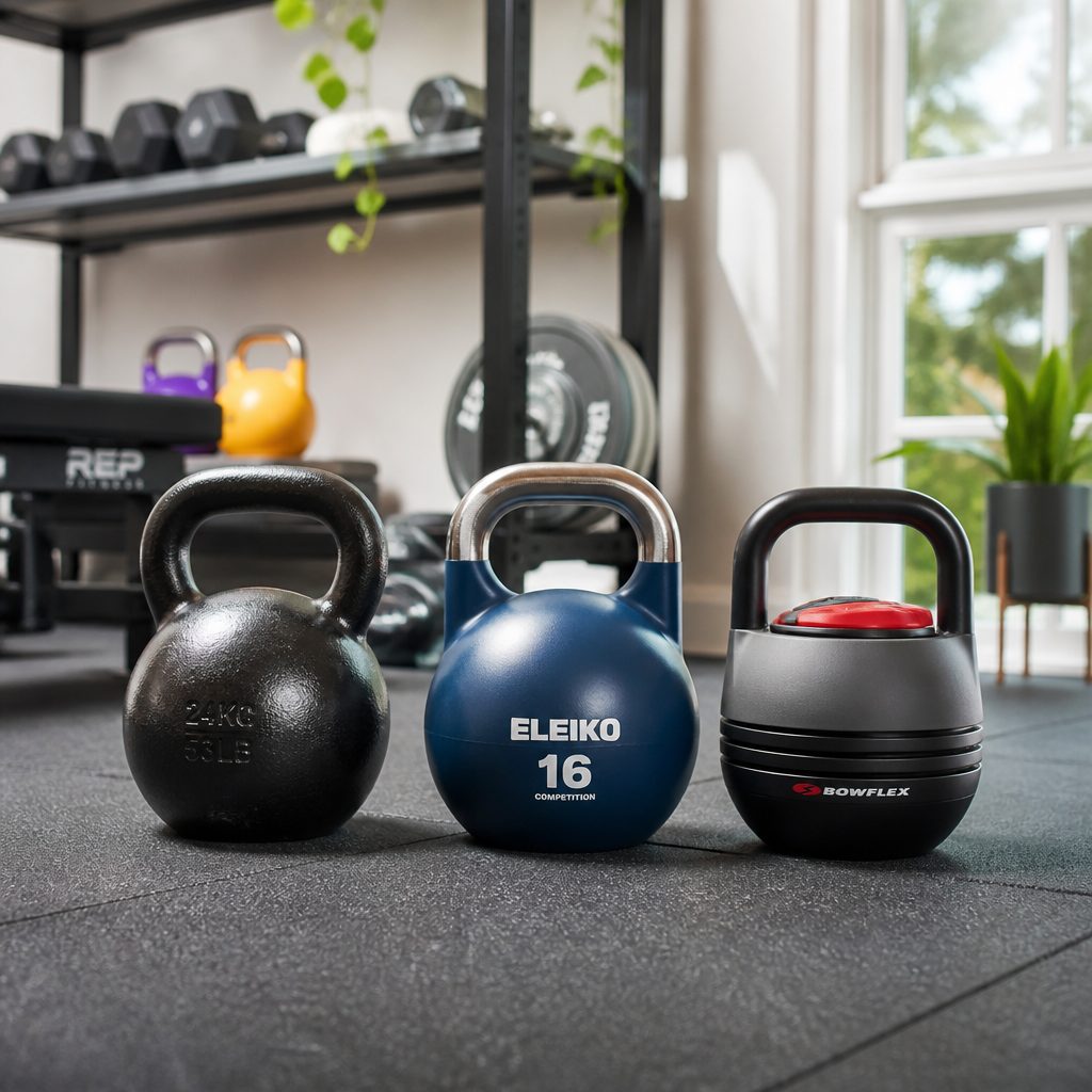 The best home-gym choice is the bell that suits your available space and programme, rather than the one with the most elaborate product description.