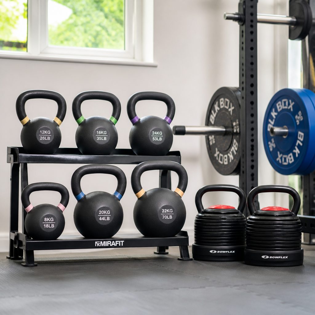 Whether you choose fixed or adjustable, orderly storage and controlled set-downs will keep both the equipment and your home gym happier.