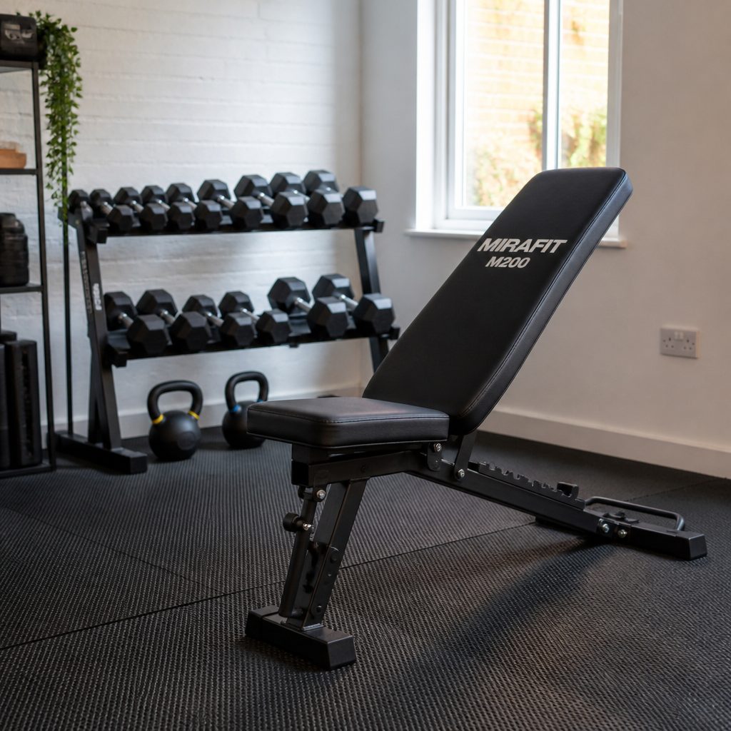 A compact dumbbell setup becomes much more flexible when the bench matches the way you actually prefer to train.