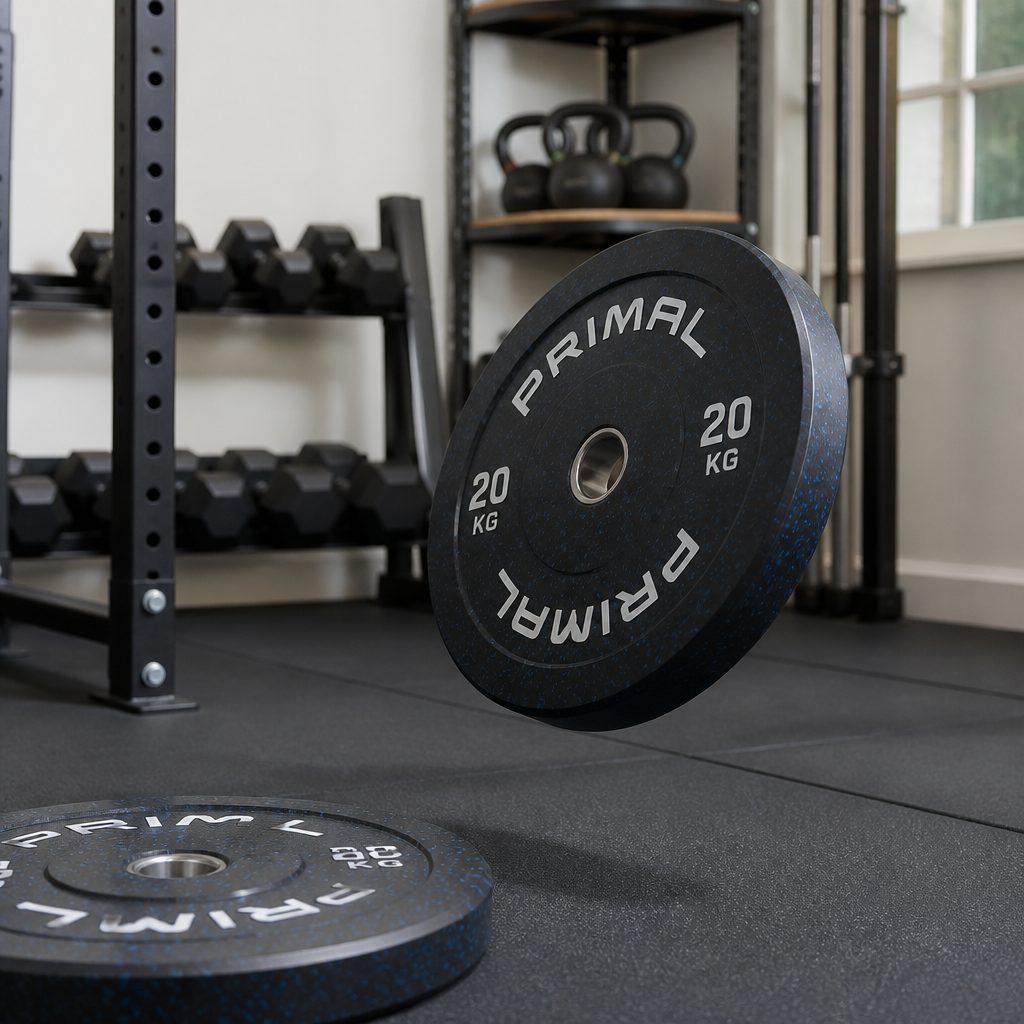 Crumb-rubber bumpers are designed around repeated impact, but their more forgiving construction can create more rebound than a dense low-bounce virgin-rubber plate.
