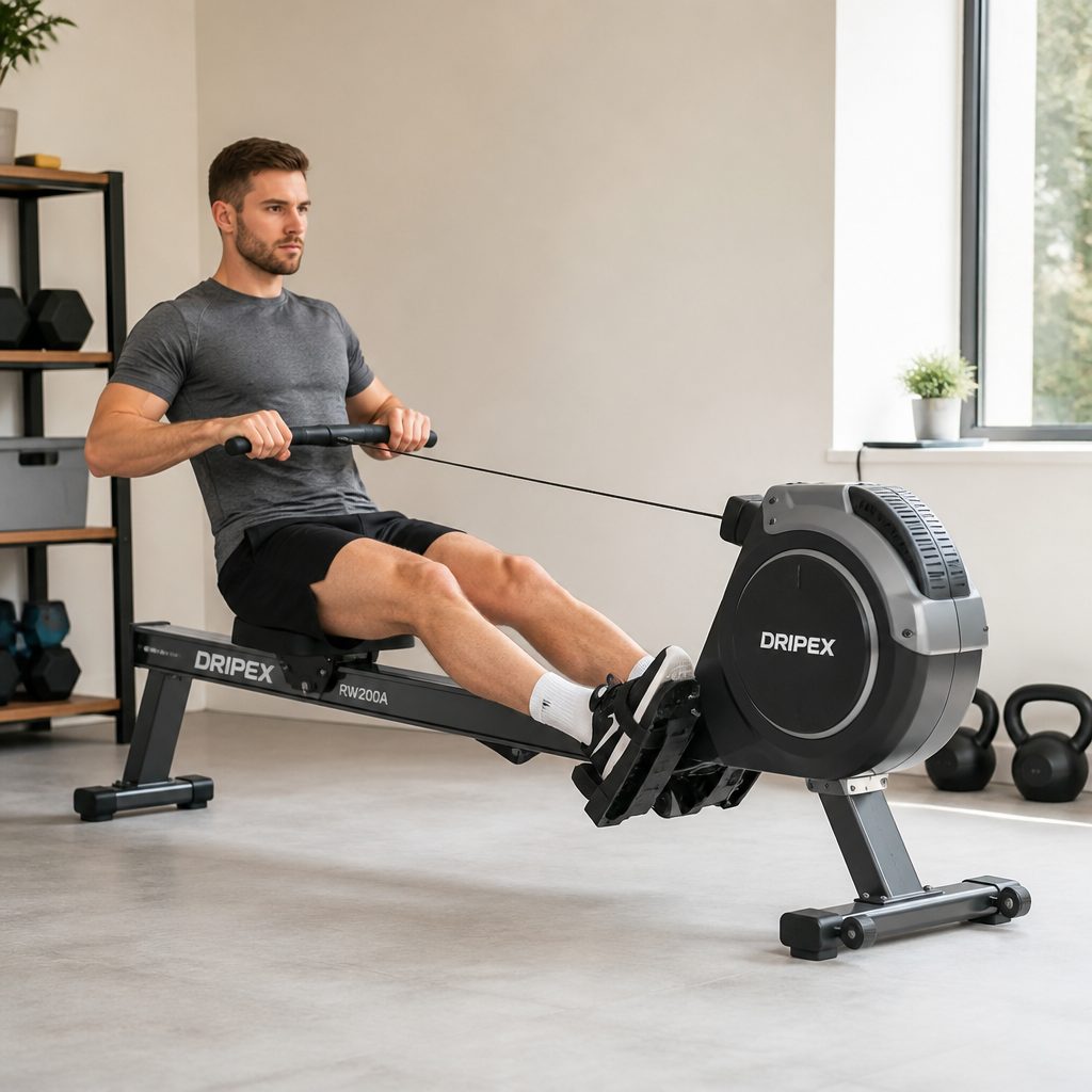 A smooth sequence of legs, body and arms makes better use of magnetic resistance than simply hauling at the handle with the shoulders.