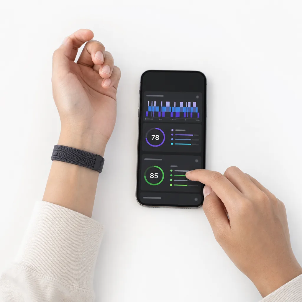 A small cylindrical screenless fitness tracker on a gym locker shelf
