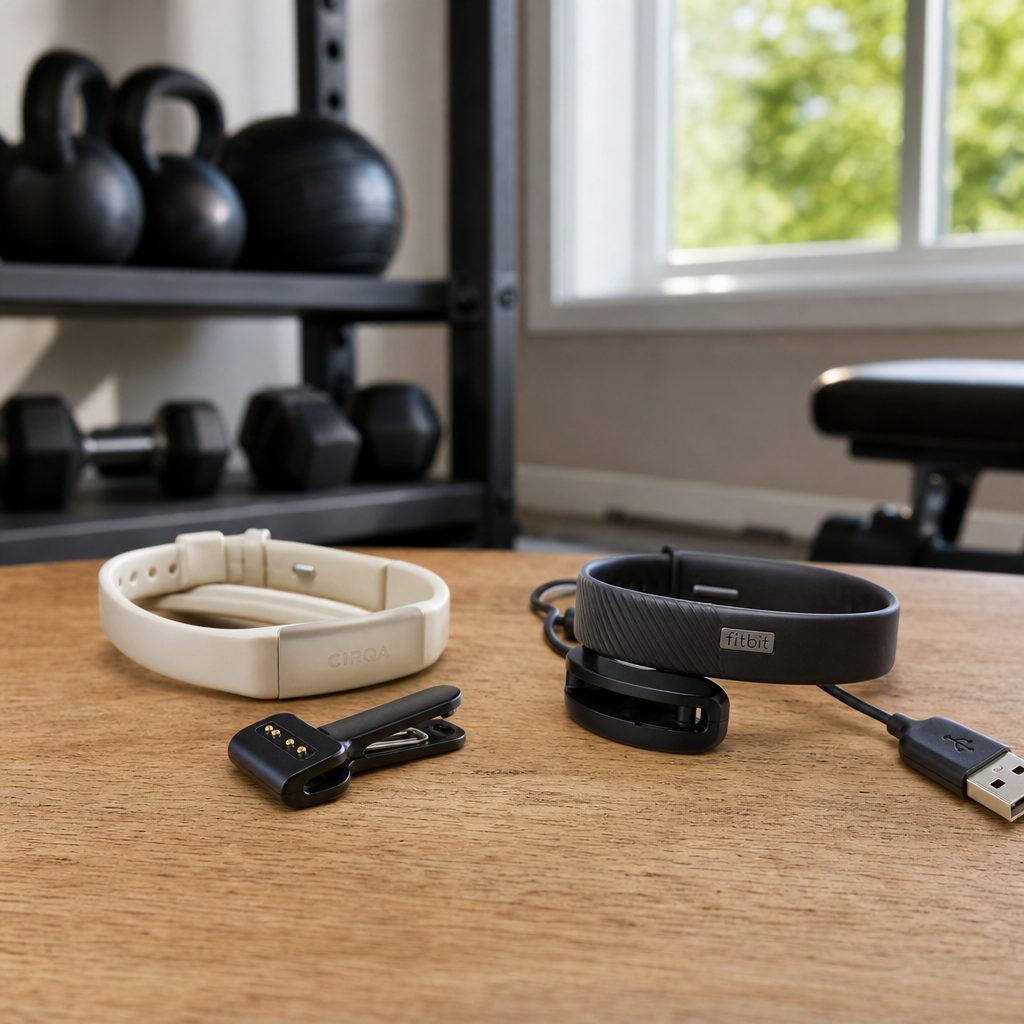 CIRQA's claimed 10-day battery favoured set-and-forget ownership, while Fitbit Air's five-minute-for-one-day charging claim was better suited to last-minute rescues.