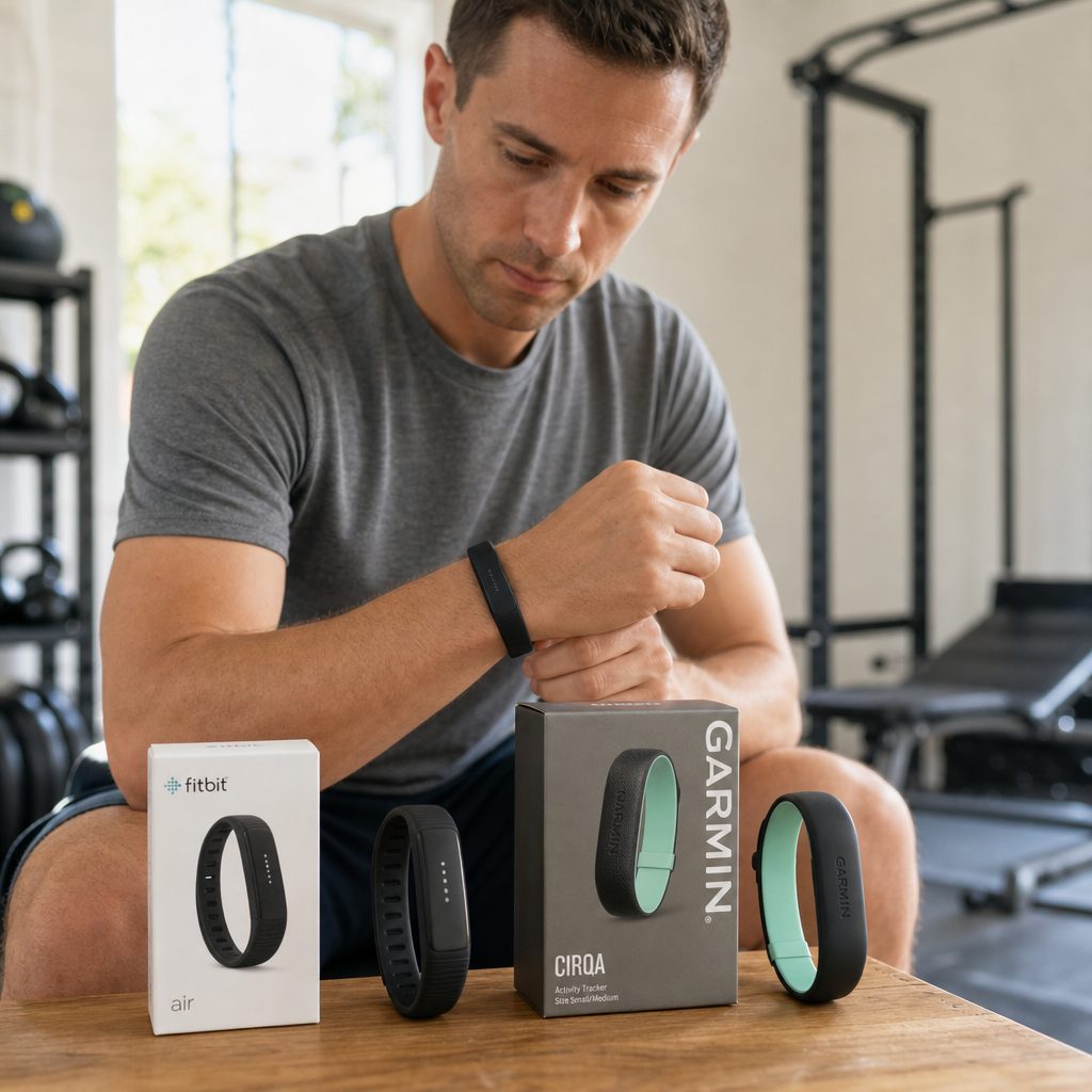 Early evidence favoured Fitbit Air's step-count consistency, while Garmin CIRQA's first hands-on activity-recognition behaviour suggested it needed time to learn individual patterns.