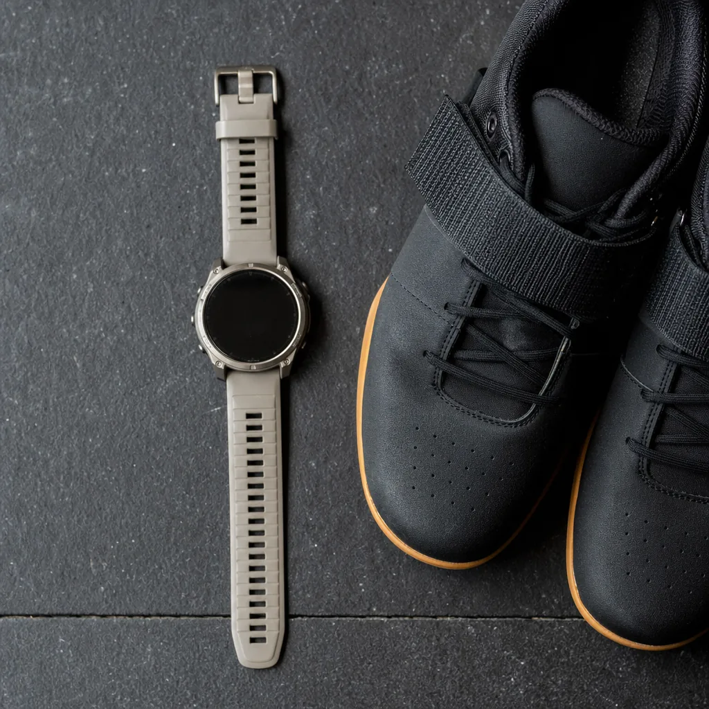 Rugged titanium GPS smartwatch with AMOLED display on outdoor rock surface