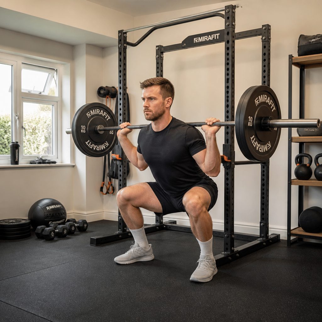 A full-body routine built around squat, hinge, push and pull patterns makes modest equipment go much further.