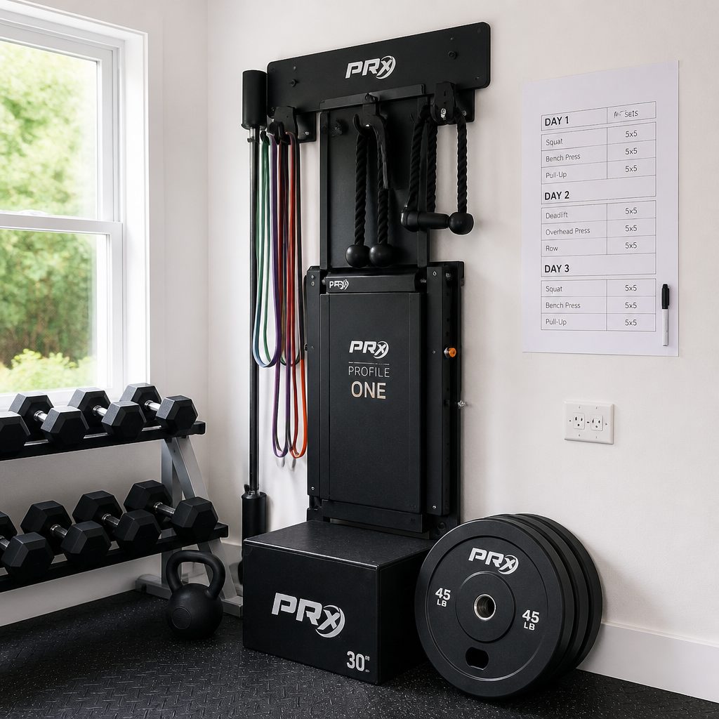 Neat storage and a written plan remove the small points of friction that often derail home training.