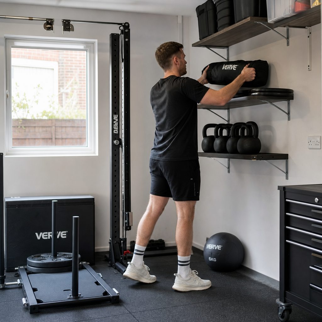 A tidy end-of-session reset keeps the garage functional for everyday life and makes the next HYROX workout far easier to start.