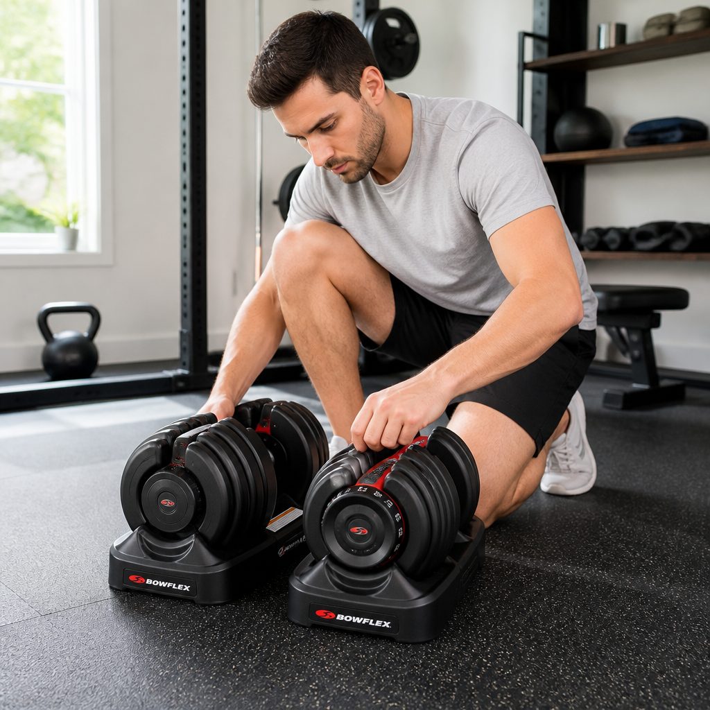 When examining a used pair, test every selector position rather than merely lifting the dumbbell at one convenient setting for a few seconds.
