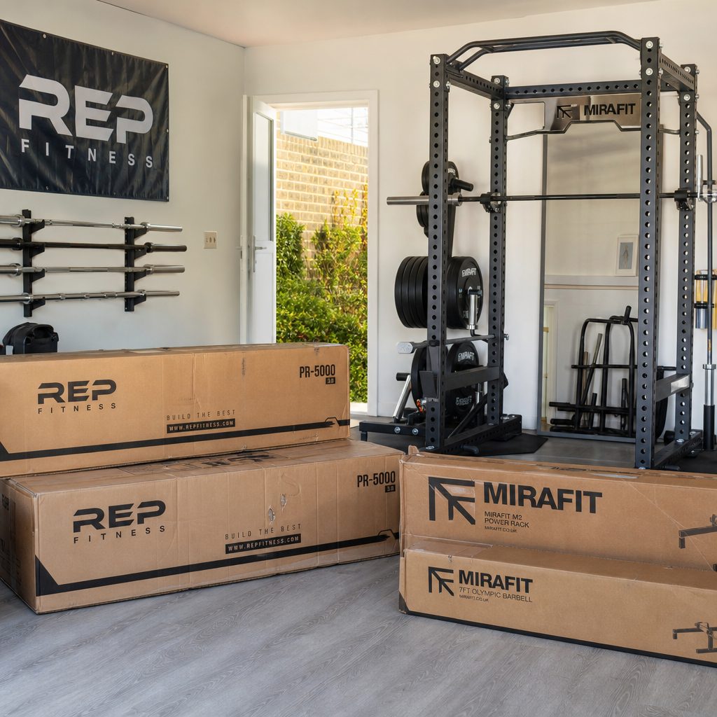Large home-gym orders are a logistics exercise as much as a shopping exercise. Clear a route, expect multiple cartons and recruit help before the barbell arrives.