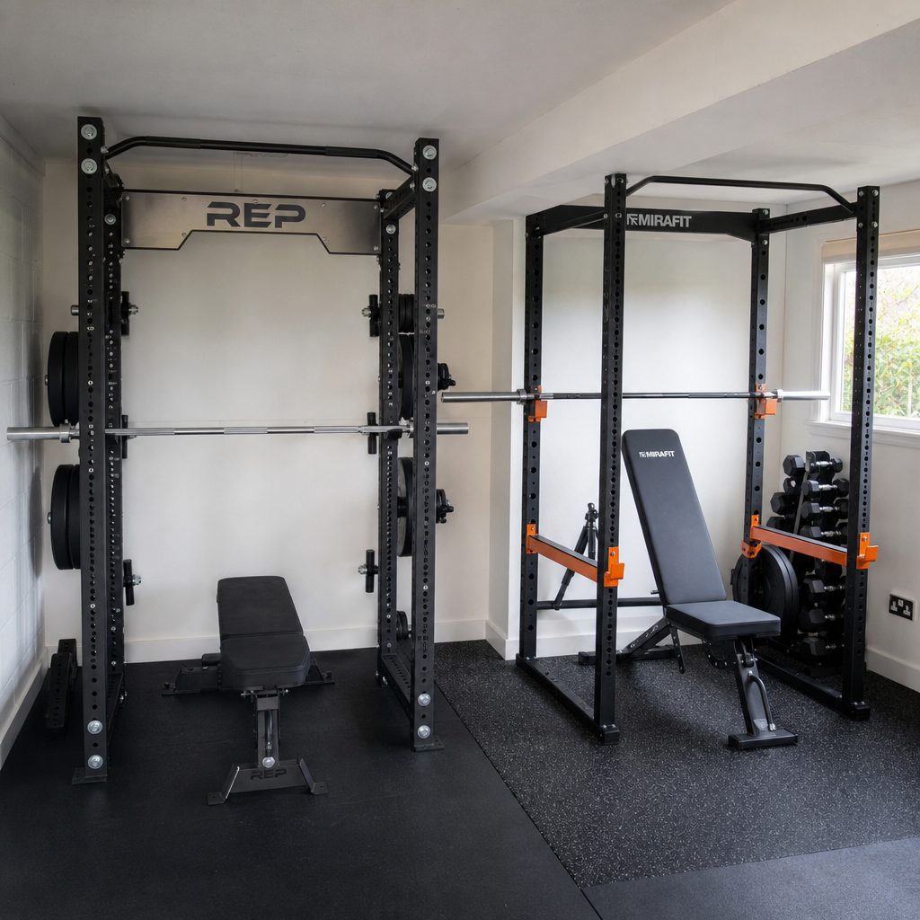Low ceilings are a very British home-gym problem. Rack height, pull-up clearance and the route around the frame matter at least as much as a dramatic-looking product photo.