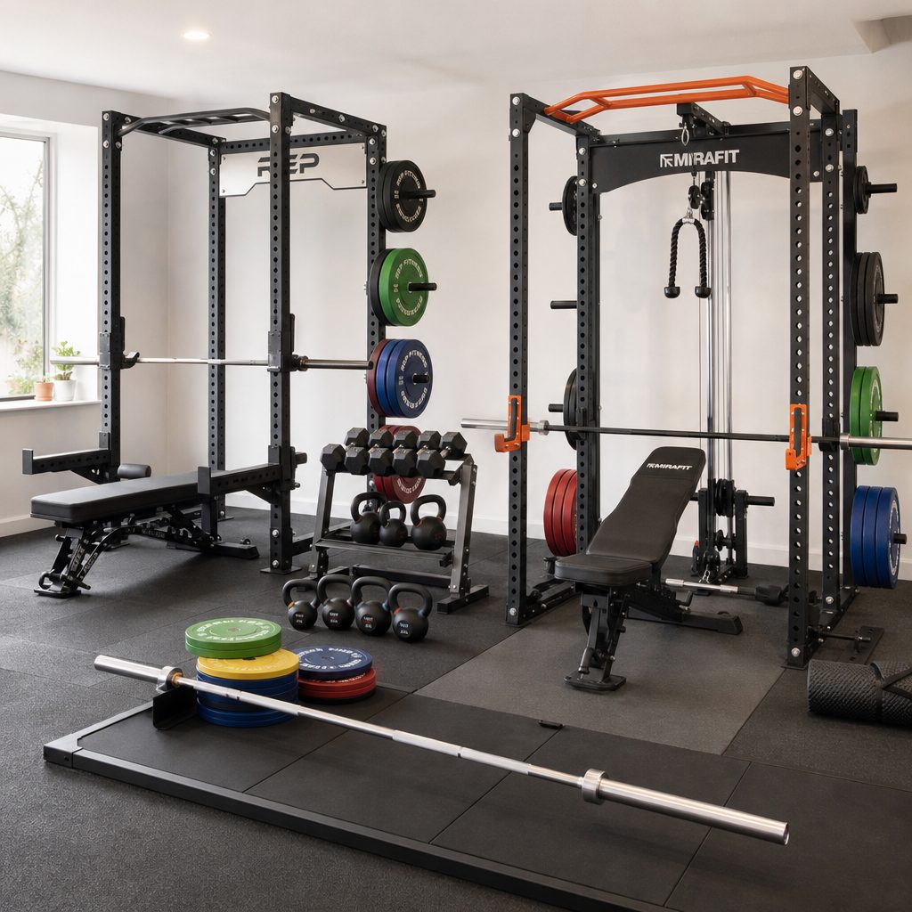 The cheapest rack is not automatically the best value. Consider the full setup—bench, barbell, plates, storage, cables and flooring—before allocating the entire budget to one component.