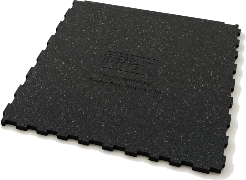 Rubber King 15mm Interlocking Rubber Floor Tiles 1m x 1m