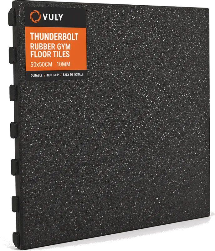 Vuly Thunderbolt Rubber Gym Floor Tiles 50x50cm 10mm